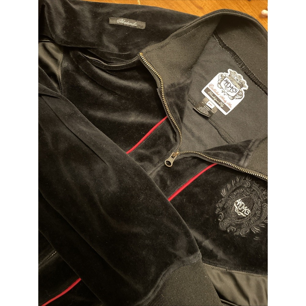 AKDMKS Akademiks Jacket Men 3XL Black Velour Vintage Hip Hop Y2K Street Wear - Picture 3 of 11